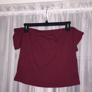 Strapless Crop-top (Burgundy)